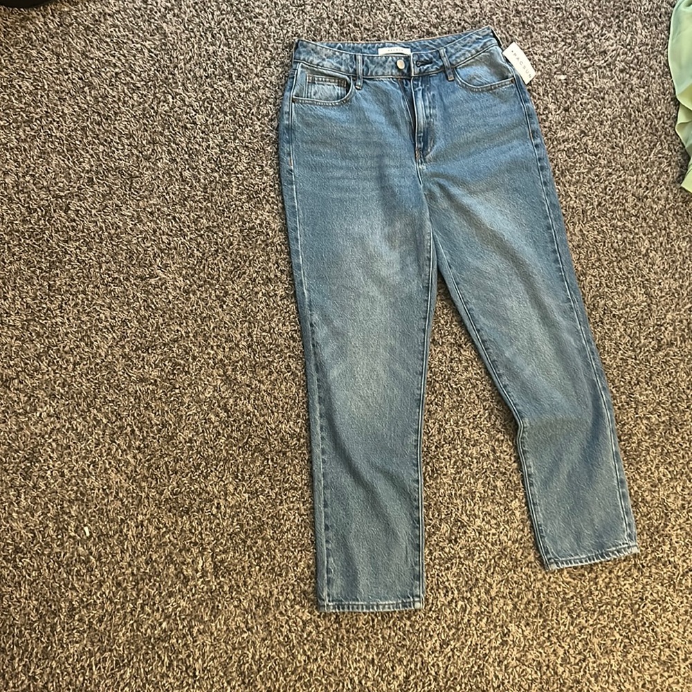 high waisted straight leg jeans